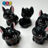 Japanese Cartoon Cat 3D Halloween Black Cabochons Decoden Charm 5Pcs