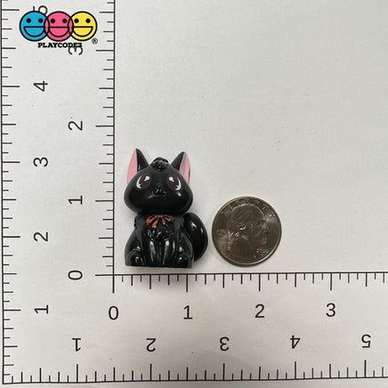 Japanese Cartoon Cat 3D Halloween Black Cabochons Decoden Charm 5Pcs