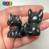 Japanese Cartoon Cat 3D Halloween Black Cabochons Decoden Charm 5Pcs