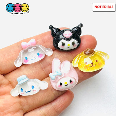 Japanese Kawaii Cat Dog Anime Tv Character Cartoon Flatback Cabochons Decoden Charm 10 Pcs