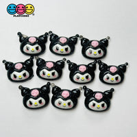 Japanese Kawaii Cat Dog Anime Tv Character Cartoon Flatback Cabochons Decoden Charm 10 Pcs Black