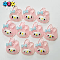 Japanese Kawaii Cat Dog Anime Tv Character Cartoon Flatback Cabochons Decoden Charm 10 Pcs Pink
