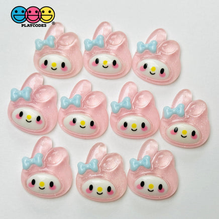 Japanese Kawaii Cat Dog Anime Tv Character Cartoon Flatback Cabochons Decoden Charm 10 Pcs Pink
