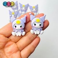 Japanese Tv Cartoon Anime Character Purple Cat Kawaii Flatback Cabochons Decoden Charm 10 Pcs