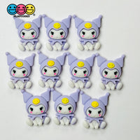 Japanese Tv Cartoon Anime Character Purple Cat Kawaii Flatback Cabochons Decoden Charm 10 Pcs