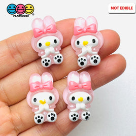 Japanese Tv Cartoon Anime Kawaii Pink Rabbit Full Body Transparent Flatback Cabochons Decoden Charm