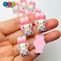 Japanese Tv Cartoon Anime Kawaii Pink Rabbit Full Body Transparent Flatback Cabochons Decoden Charm
