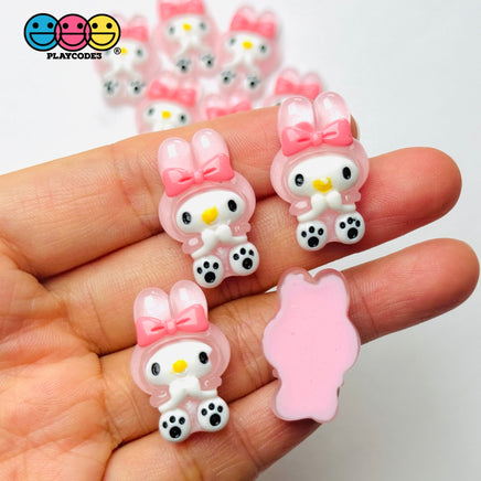 Japanese Tv Cartoon Anime Kawaii Pink Rabbit Full Body Transparent Flatback Cabochons Decoden Charm