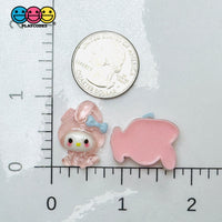 Japanese Tv Cartoon Anime Kawaii Transparent Pink Rabbit Flatback Cabochons Decoden Charm 10 Pcs