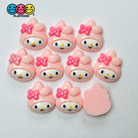 Japanese Tv Cartoon Anime Kawaii White Yellow Dog Pink Rabbit Black Cat Flatback Cabochons Decoden