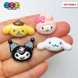 Japanese Tv Cartoon Anime Kawaii White Yellow Dog Pink Rabbit Black Cat Flatback Cabochons Decoden