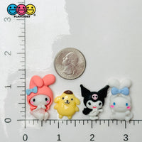 Japanese Tv Character Cartoon Anime Kawaii White Yellow Dog Pink Rabbit Black Cat Flatback