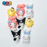 Japanese Tv Character Cartoon Anime Kawaii White Yellow Dog Pink Rabbit Black Cat Flatback