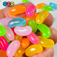 Jellybeans Slightly Smaller Realistic Candy Looking Fake Food 3D Plastic Charms Jelly Beans 100 Pcs