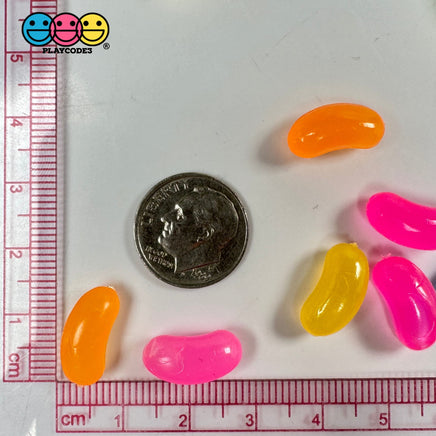 Jellybeans Slightly Smaller Realistic Candy Looking Fake Food 3D Plastic Charms Jelly Beans 100 Pcs
