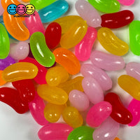 Jellybeans Slightly Smaller Realistic Candy Looking Fake Food 3D Plastic Charms Jelly Beans 100 Pcs