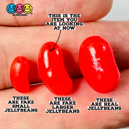 Jellybeans Not Actual Size Realistic Candy Looking Fake Food 3D Plastic Charms Jelly Beans 100 Pcs