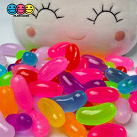 Jellybeans Slightly Smaller Realistic Candy Looking Fake Food 3D Plastic Charms Jelly Beans 100 Pcs