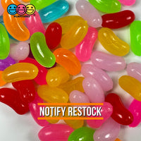 Jellybeans Slightly Smaller Realistic Candy Looking Fake Food 3D Plastic Charms Jelly Beans 100 Pcs