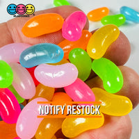 Jellybeans Slightly Smaller Realistic Candy Looking Fake Food 3D Plastic Charms Jelly Beans 100 Pcs