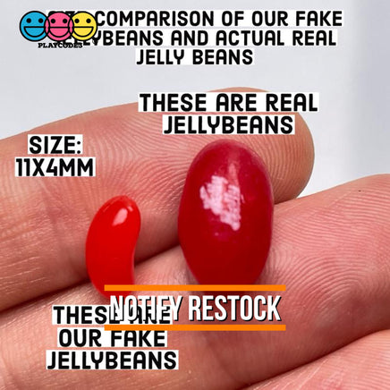 Jellybeans Realistic Candy Looking Fake Food 3D Plastic Charms Jelly Beans