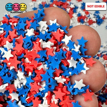 Just American Stars Red White Blue Mix Patriotic Memorial Day 4Th Of July Clay Sprinkles Fimo