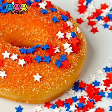 Just American Stars Red White Blue Mix Patriotic Memorial Day 4Th Of July Clay Sprinkles Fimo