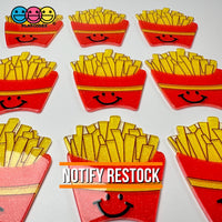 Kawaii French Fries Fake Food Glitter Planar Flatback Cabochons Decoden Charm 10 Pcs