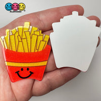 Kawaii French Fries Fake Food Glitter Planar Flatback Cabochons Decoden Charm 10 Pcs