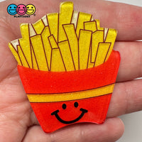 Kawaii French Fries Fake Food Glitter Planar Flatback Cabochons Decoden Charm 10 Pcs