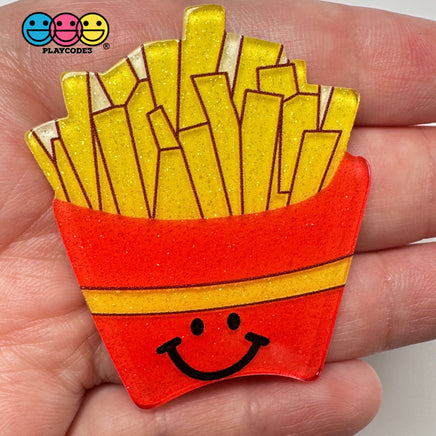 Kawaii French Fries Fake Food Glitter Planar Flatback Cabochons Decoden Charm 10 Pcs