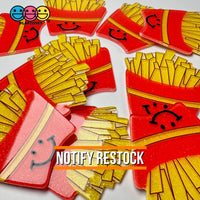 Kawaii French Fries Fake Food Glitter Planar Flatback Cabochons Decoden Charm 10 Pcs