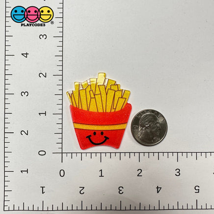 Kawaii French Fries Fake Food Glitter Planar Flatback Cabochons Decoden Charm 10 Pcs