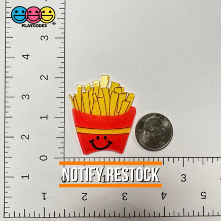 Kawaii French Fries Fake Food Glitter Planar Flatback Cabochons Decoden Charm 10 Pcs