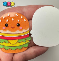 Kawaii Hamburger Glitter Planar Fake Food Flatback Cabochons Decoden Charm 10 Pcs