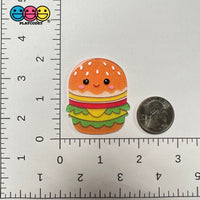 Kawaii Hamburger Glitter Planar Fake Food Flatback Cabochons Decoden Charm 10 Pcs