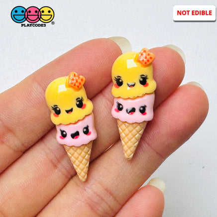 Kawaii Ice Cream Cone Flatback Cabochons Decoden Charm 10 pcs Charm
