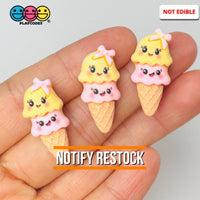 Kawaii Ice Cream Cone Flatback Cabochons Decoden Charm 10 Pcs Playcode3 Llc
