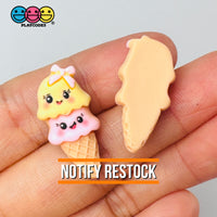 Kawaii Ice Cream Cone Flatback Cabochons Decoden Charm 10 Pcs