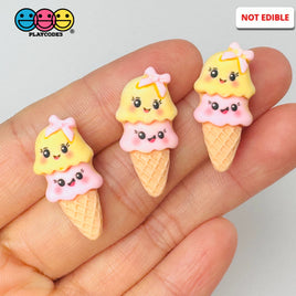 Kawaii Ice Cream Cone Flatback Cabochons Decoden Charm 10 Pcs Playcode3 Llc