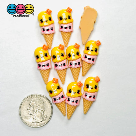 Kawaii Ice Cream Cone Flatback Cabochons Decoden Charm 10 pcs Charm