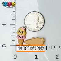 Kawaii Ice Cream Cone Flatback Cabochons Decoden Charm 10 Pcs