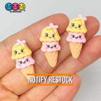 Kawaii Ice Cream Cone Flatback Cabochons Decoden Charm 10 Pcs