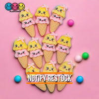 Kawaii Ice Cream Cone Flatback Cabochons Decoden Charm 10 Pcs