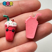 Kawaii Pink Milk Shake Drink With Straw Flatback Cabochons Decoden Charm 10 Pcs Playcode3 Llc