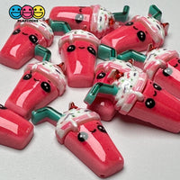 Kawaii Pink Milk Shake Drink With Straw Flatback Cabochons Decoden Charm 10 Pcs Playcode3 Llc