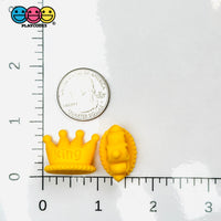King Queen Crown Flatback Cabochons Decoden Charm 4Pcs