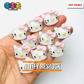 Kitty Cat Japanese Cartoon Tv Character Anime Transparent Charm Flatback Cabochons Decoden 10 Pcs