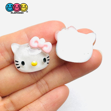 Kitty Cat Japanese Cartoon Tv Character Anime Transparent Charm Flatback Cabochons Decoden 10 Pcs