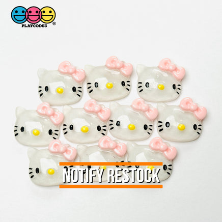 Kitty Cat Japanese Cartoon Tv Character Anime Transparent Charm Flatback Cabochons Decoden 10 Pcs
